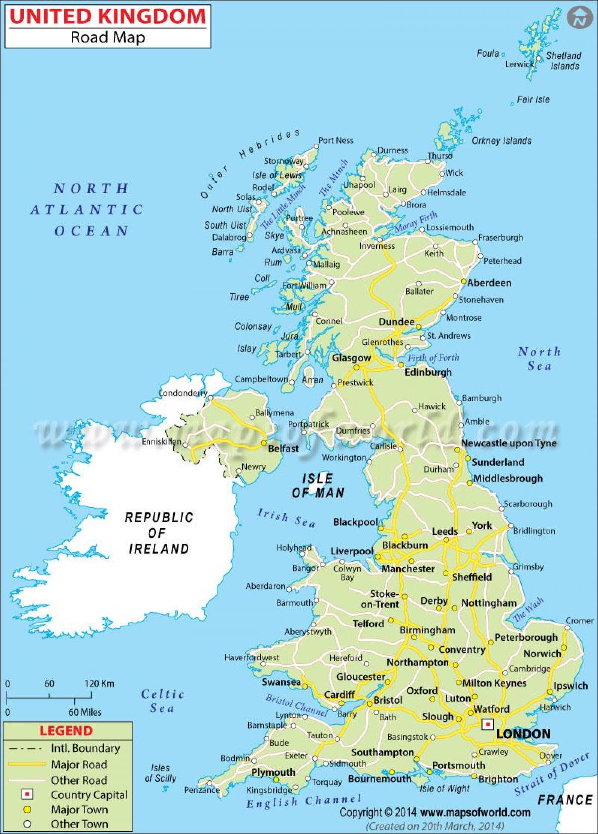 بريطانيا العظمى خريطة خريطة مفصلة من بريطانيا العظمى شمال أوروبا أوروبا