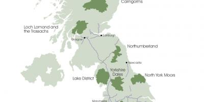 خريطة المملكة المتحدة المتنزهات الوطنية
