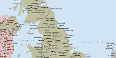 المدن الساحلية في المملكة المتحدة خريطة
